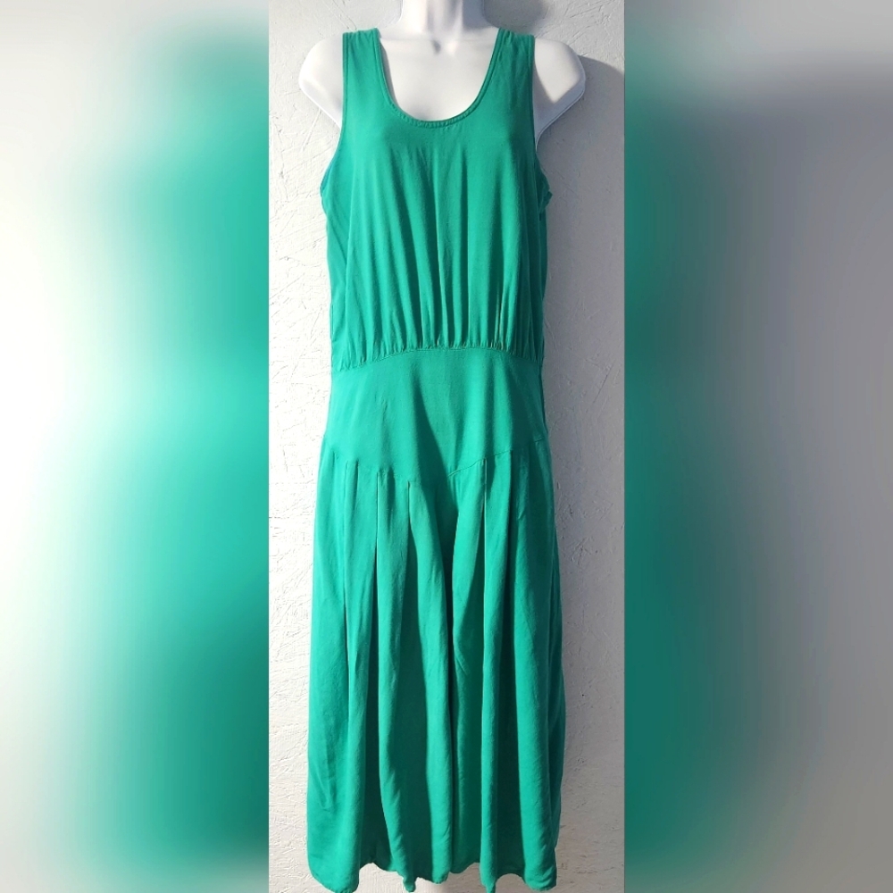 Vintage 1980s S Roberts Seafoam Green Sleeveless Dress - Juniors' Size 11